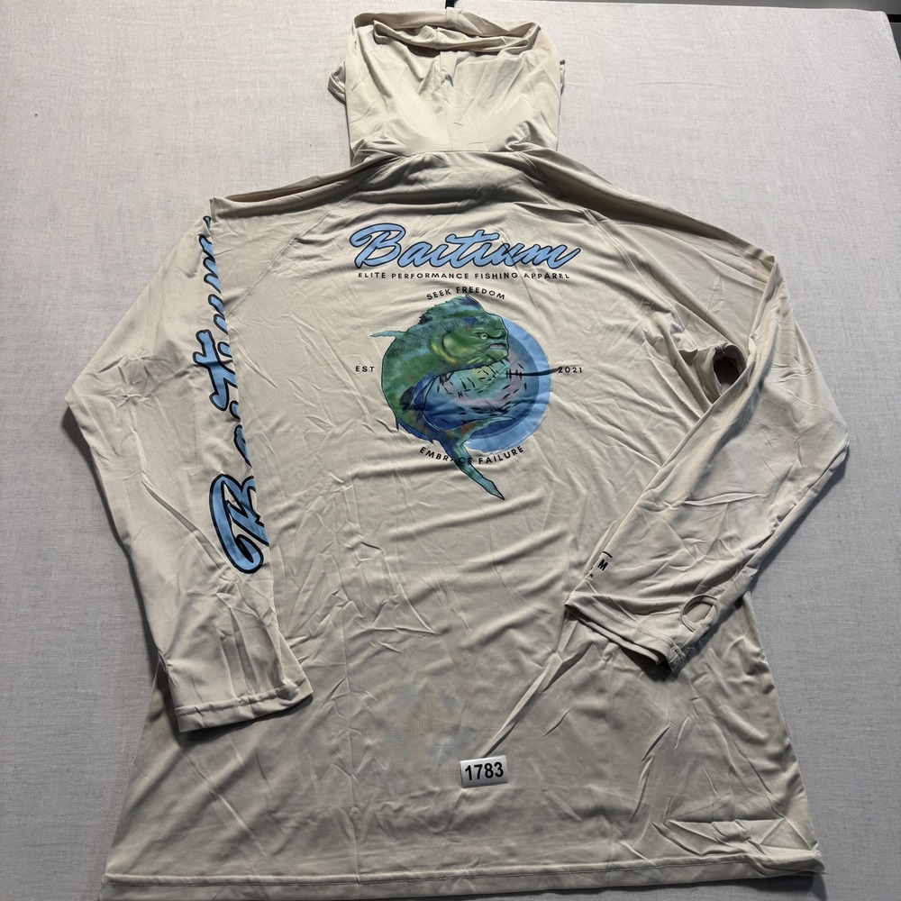 Baitium Performance Fishing Hoodie Mens 2XL Tan UPF 50 - Picture 7 of 7
